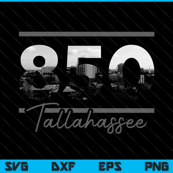 Tallahassee 850 Area Code Skyline Florida Vintage SVG PNG Cutting Printable Files