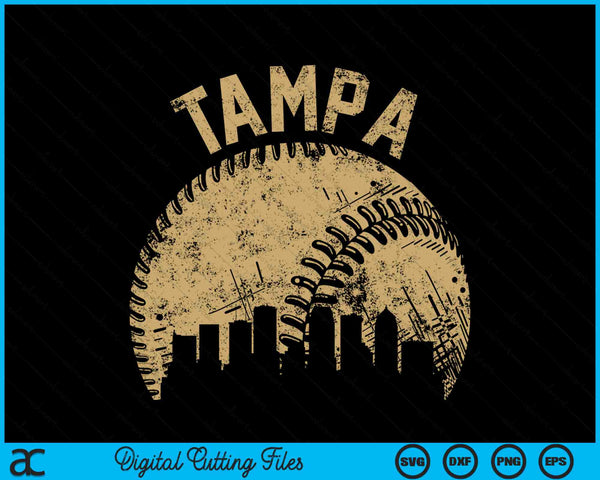 Tampa Baseball Skyline Player Coach Fan SVG PNG Digital Printable Files