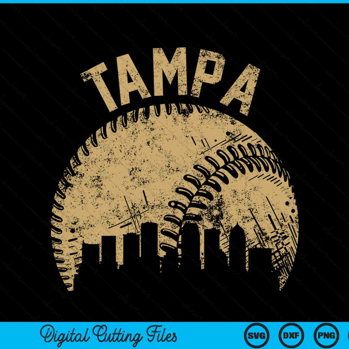 Tampa Baseball Skyline Player Coach Fan SVG PNG Digital Printable Files