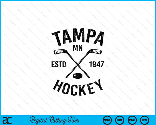 Tampa Minnesota Ice Hockey Sticks Vintage Gift SVG PNG Digital Cutting Files