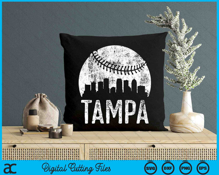 Tampa Skyline Vintage Tampa Baseball SVG PNG Digital Cutting Files