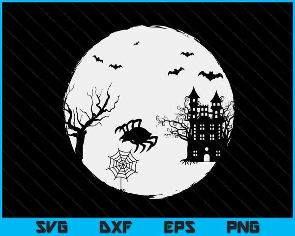 Tarantula Halloween kostuum maan silhouet griezelige SVG PNG digitale afdrukbare bestanden