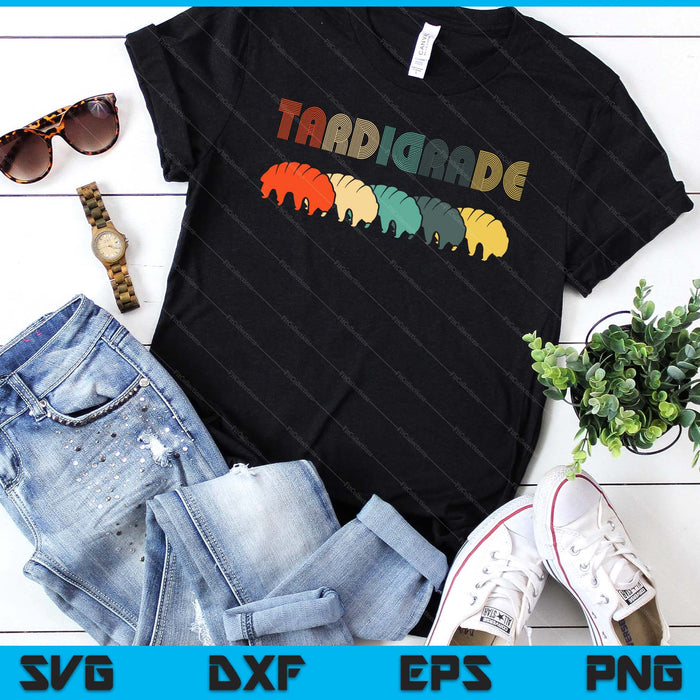 Tardigrade Vintage Retro stijl T-shirts Water Bear Science G SVG PNG digitale snijbestanden