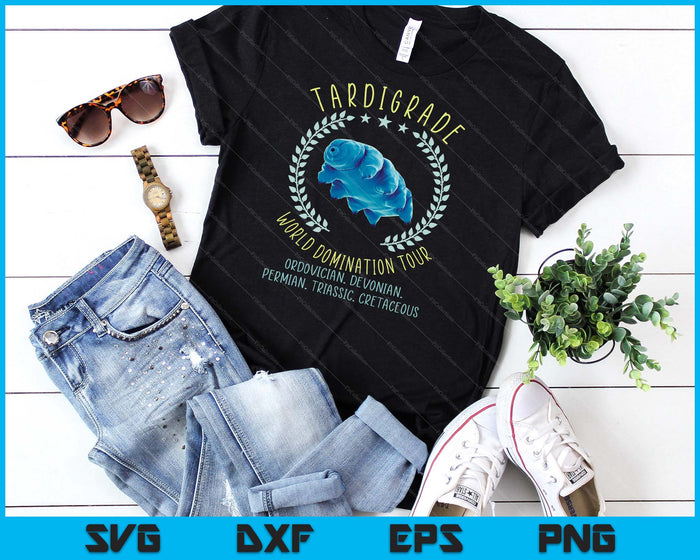 Tardigrade World Domination Tour Microbioloog Gift SVG PNG digitale snijbestanden