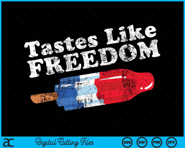 Tastes Like Freedom Funny Popsicle 4th of July Retro SVG PNG Cutting Printable Files