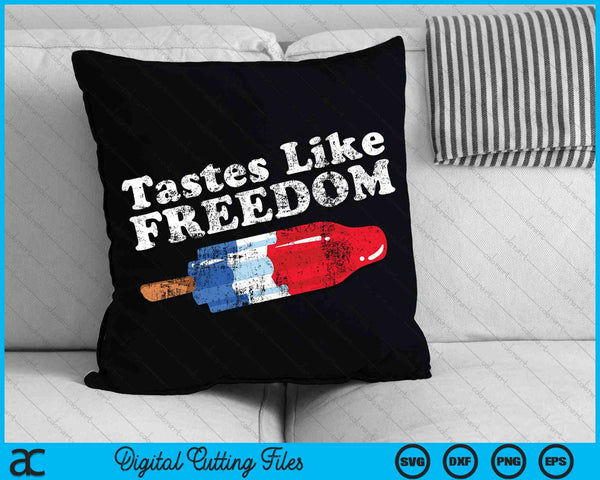 Tastes Like Freedom Funny Popsicle 4th of July Retro SVG PNG Cutting Printable Files