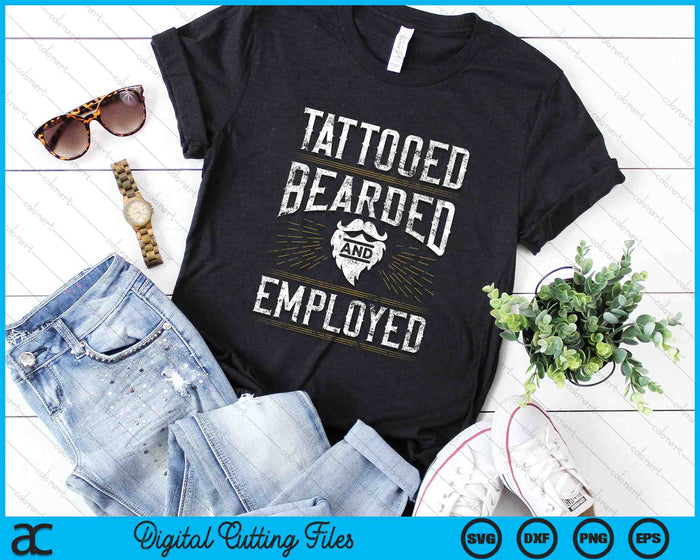 Getatoeëerde baard en werkende Tattoo baard SVG PNG digitale snijbestanden
