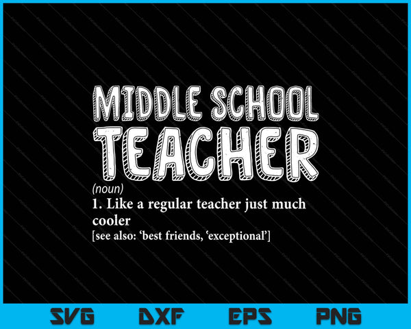 Teacher appreciation teacher definition middle school SVG cut file