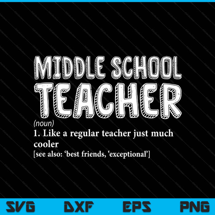 Teacher appreciation teacher definition middle school SVG cut file