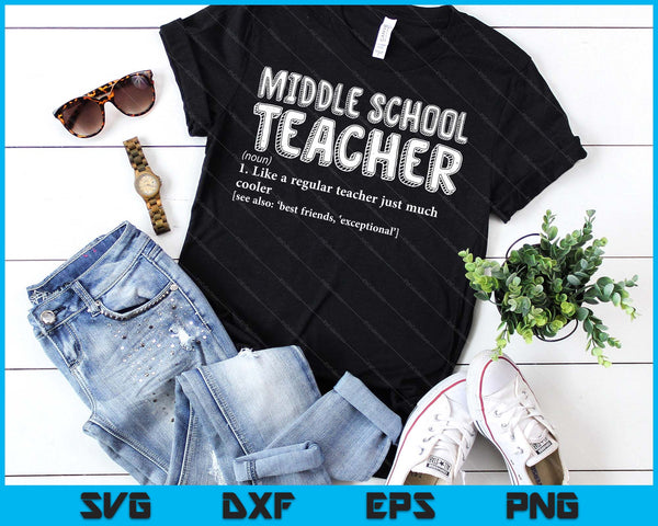 Teacher Appreciation Teacher Definition Middle School Funny SVG PNG Digital Printable Files