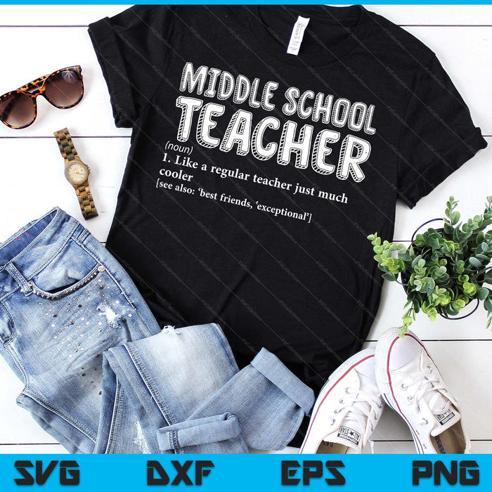 Teacher Appreciation Teacher Definition Middle School Funny SVG PNG Digital Printable Files