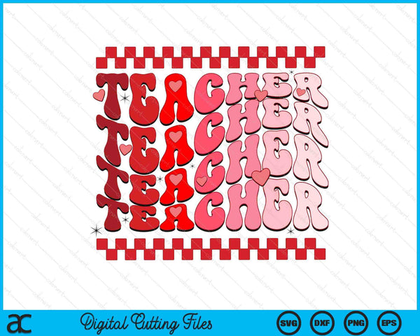 Teacher Heart Pencil Valentine Day SVG PNG Digital Printable Files