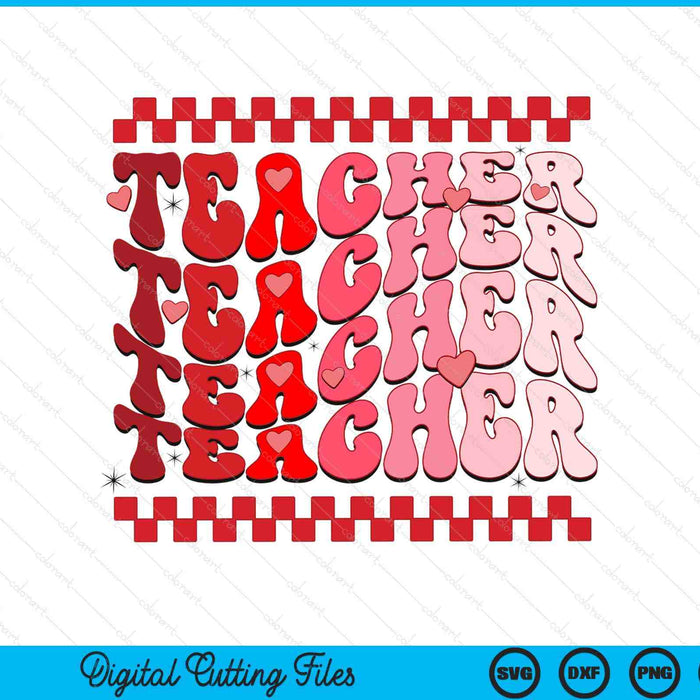 Teacher Heart Pencil Valentine Day SVG PNG Digital Printable Files