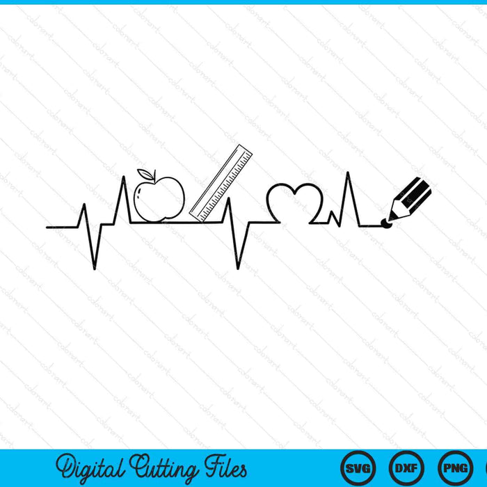 Teacher Heartbeat SVG PNG Digital Printable Files