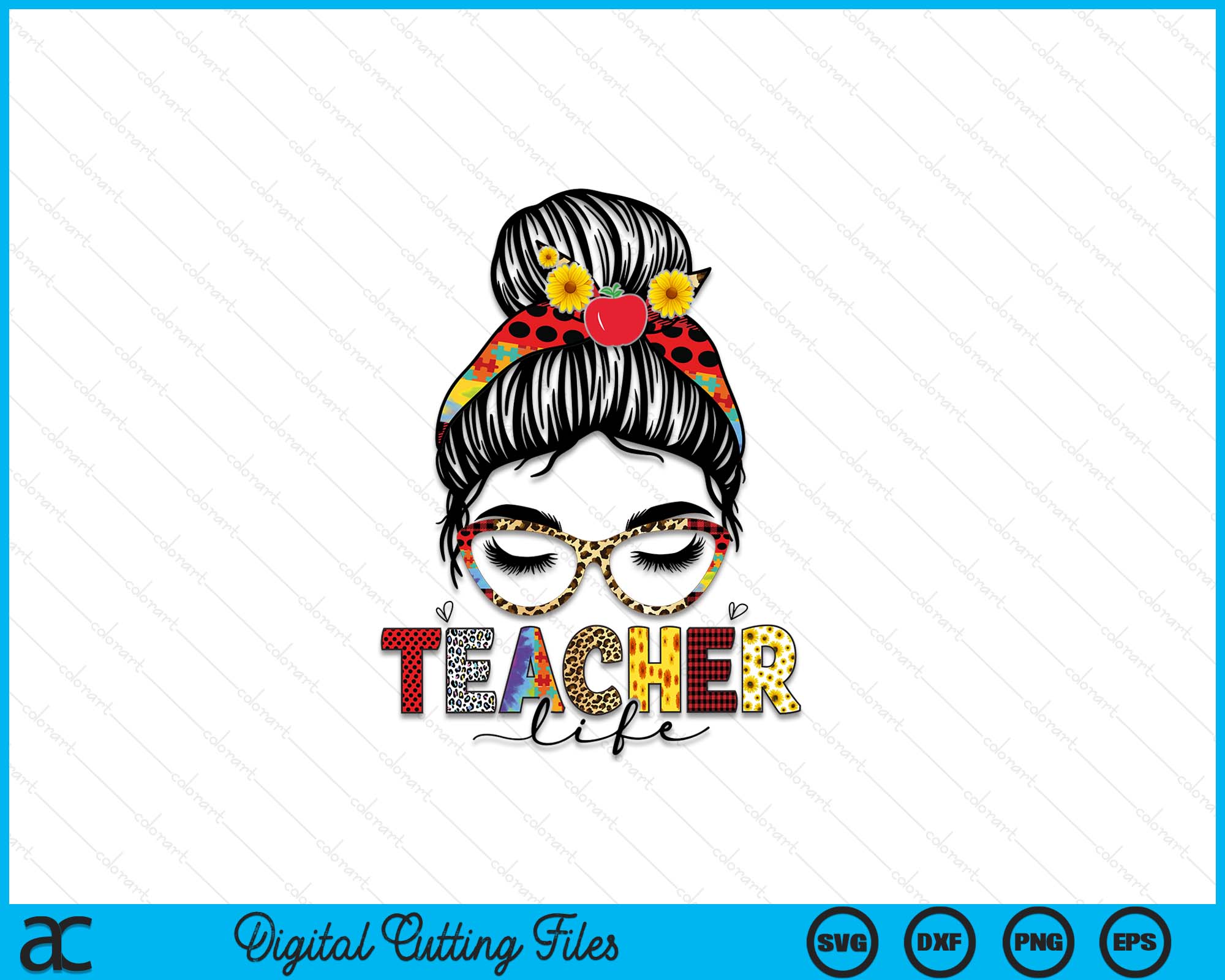 Teacher Life Messy Bun Happy Last Day of School SVG PNG Files – creativeusarts teacher-life-messy-bun-happy-last-day-of-school-svg-png-files-creativeusarts