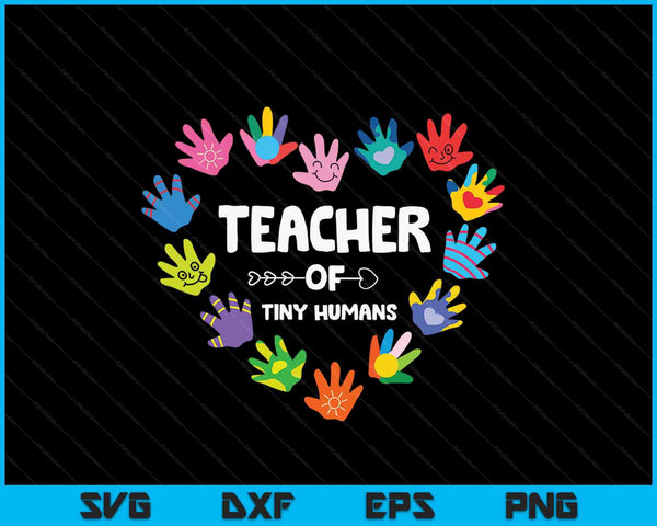 Leraar van Tiny Humans Kleuterschool Preschool SVG PNG Digitale Snijbestanden