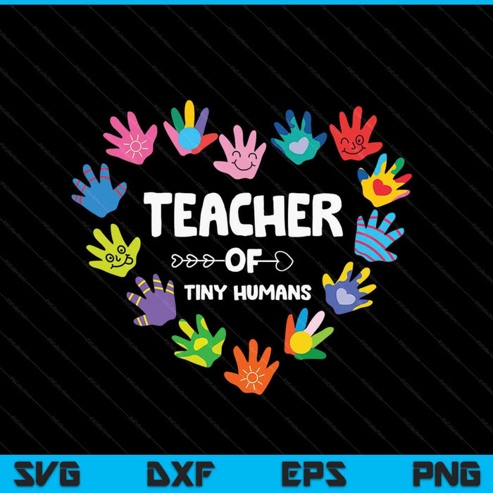 Leraar van Tiny Humans Kleuterschool Preschool SVG PNG Digitale Snijbestanden