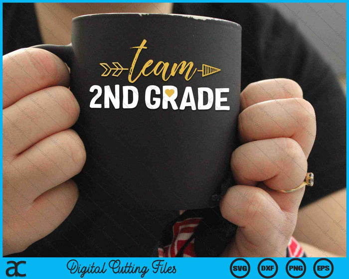 Team 2nd Grade Hello Second Grade Crew Squad Teacher Kids SVG PNG Cutting Printable Files