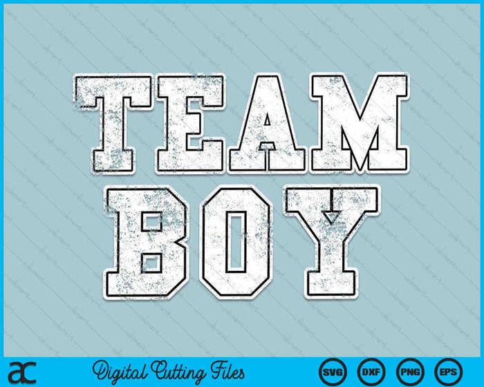 Team Boy Blue Gender Reveal Baby Shower Distressed SVG PNG Cutting Printable Files