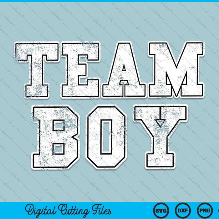 Team boy blue gender reveal baby shower distressed SVG cut file