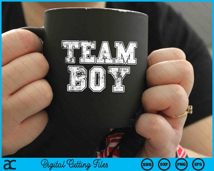 Team Boy Blue Gender Reveal Baby Shower Distressed SVG PNG Cutting Printable Files