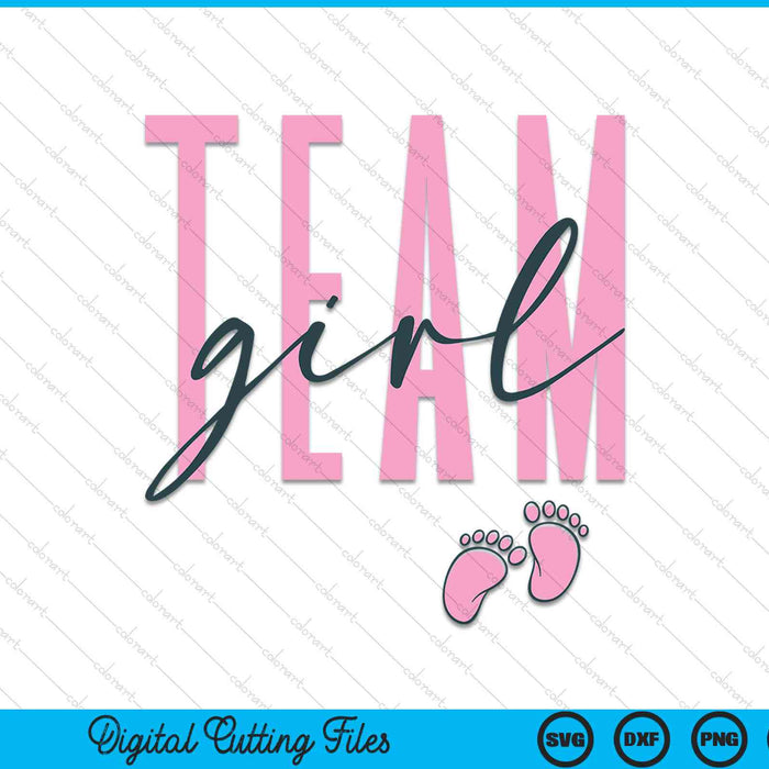Team girl gender reveal baby shower SVG cut file