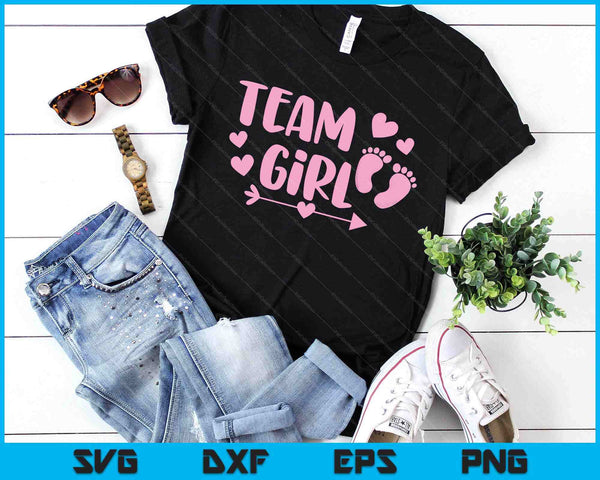 Team Girl Gender Reveal Baby Shower Pink Feet Arrow SVG PNG Digital Printable Files