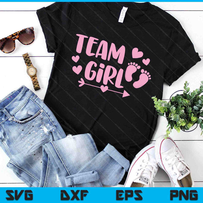 Team Girl Gender Reveal Baby Shower Pink Feet Arrow SVG PNG Digital Printable Files