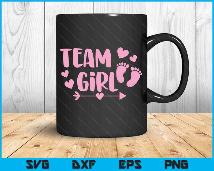 Team Girl Gender Reveal Baby Shower Pink Feet Arrow SVG PNG Digital Printable Files