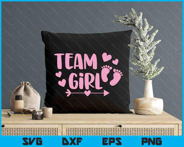 Team Girl Gender Reveal Baby Shower Pink Feet Arrow SVG PNG Digital Printable Files
