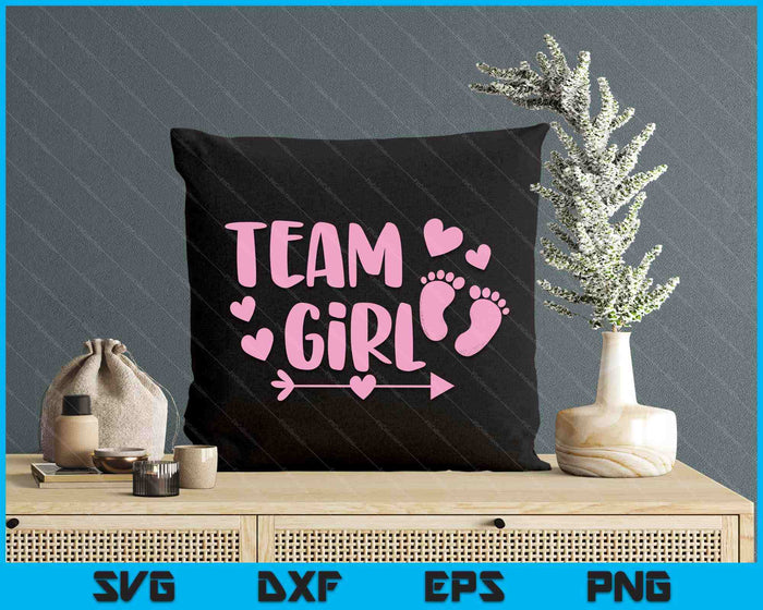 Team Girl Gender Reveal Baby Shower Pink Feet Arrow SVG PNG Digital Printable Files