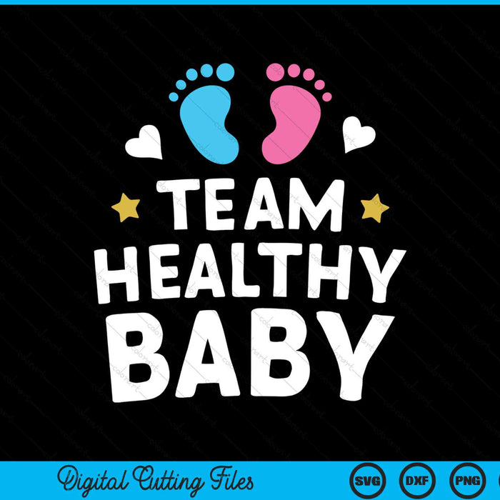 Team healthy baby gender reveal party announcement SVG cut file