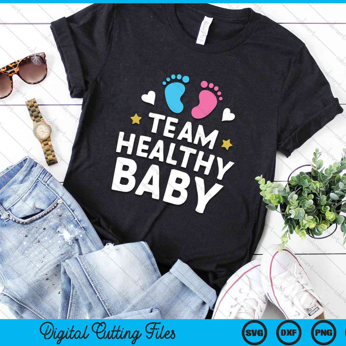 Team Healthy Baby Gender Reveal Party Announcement SVG PNG Digital Cutting Files