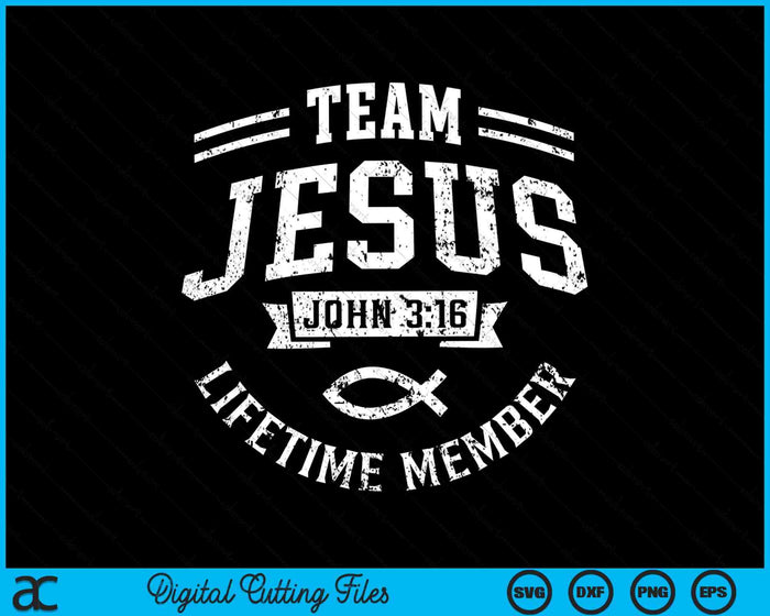 Team Jesus John 3-16 levenslange lid Christian SVG PNG snijden afdrukbare bestanden