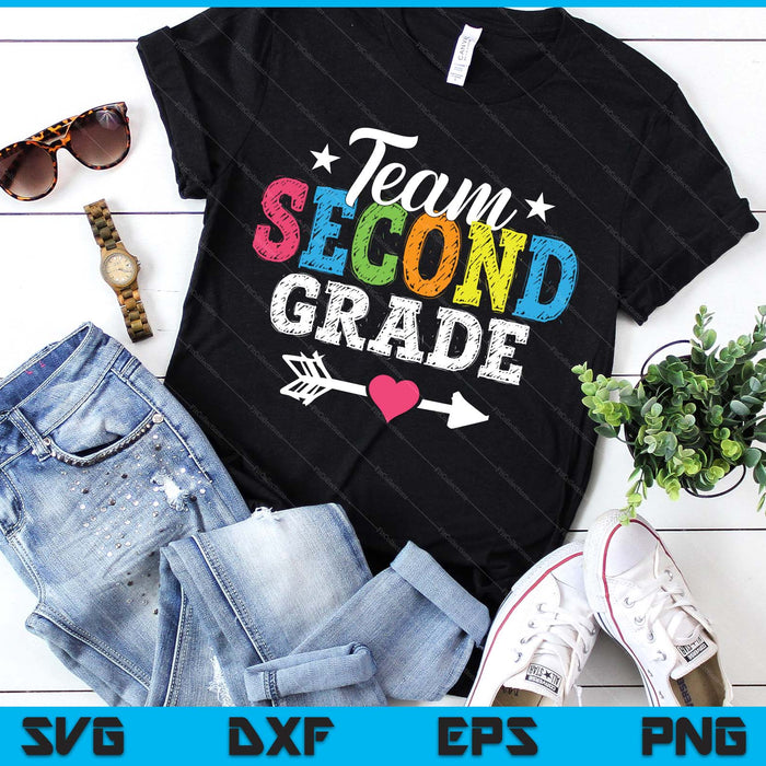 Team Second Grade Teacher Student Kids Back To School SVG PNG Digital Printable Files