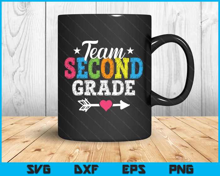 Team Second Grade Teacher Student Kids Back To School SVG PNG Digital Printable Files