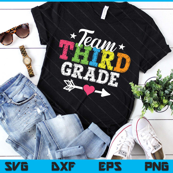 Team Third Grade Teacher Student Kids Back To School SVG PNG Digital Printable Files
