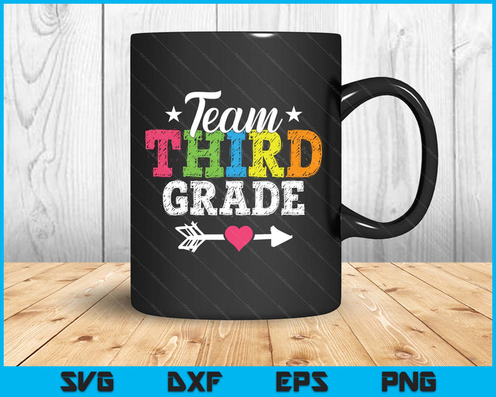 Team Third Grade Teacher Student Kids Back To School SVG PNG Digital Printable Files