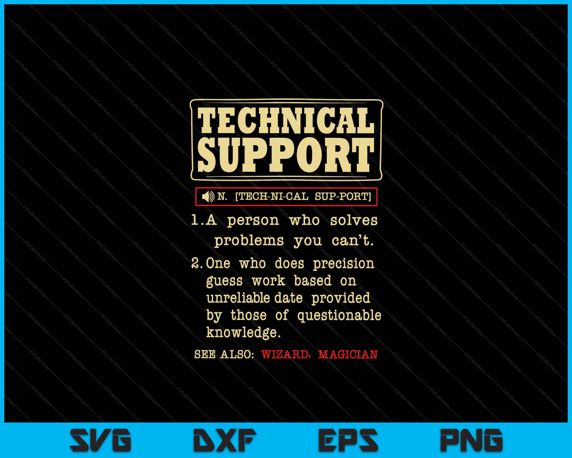 Tech Support Definition Funny Computer Nerd SVG Digital Files ...