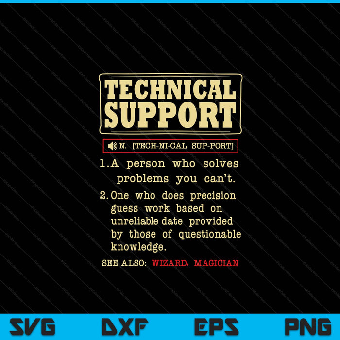 Tech support definition computer nerd SVG cut file