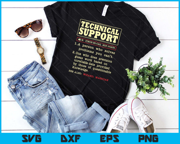 Tech Support Definition Funny Computer Nerd Gift SVG PNG Digital Cutting Files