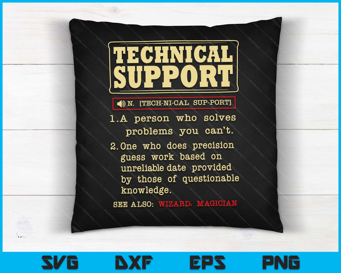 Tech Support Definition Funny Computer Nerd Gift SVG PNG Digital Cutting Files
