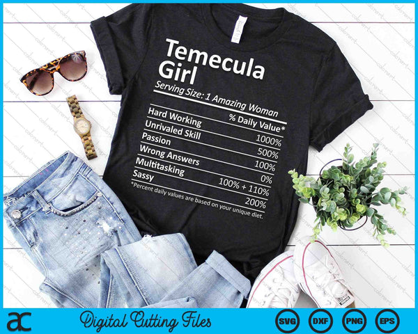 Temecula Girl CA California Funny City Home Roots SVG PNG Archivos de corte digital