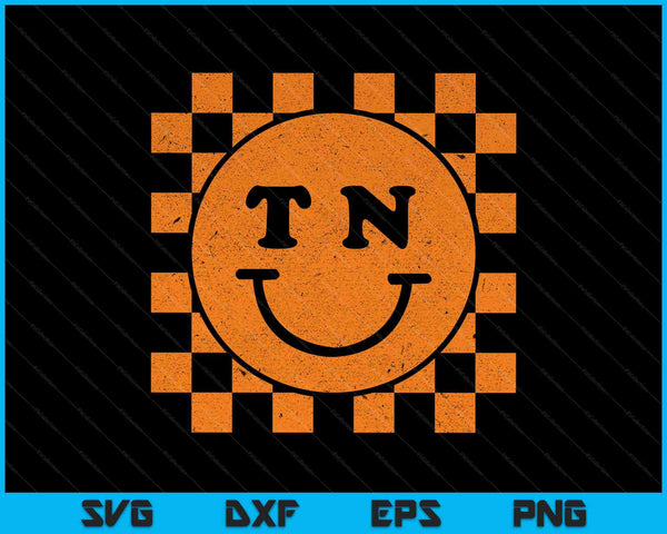 Tennessee a cuadros cara feliz temporada de fútbol día del juego SVG PNG cortando archivos imprimibles