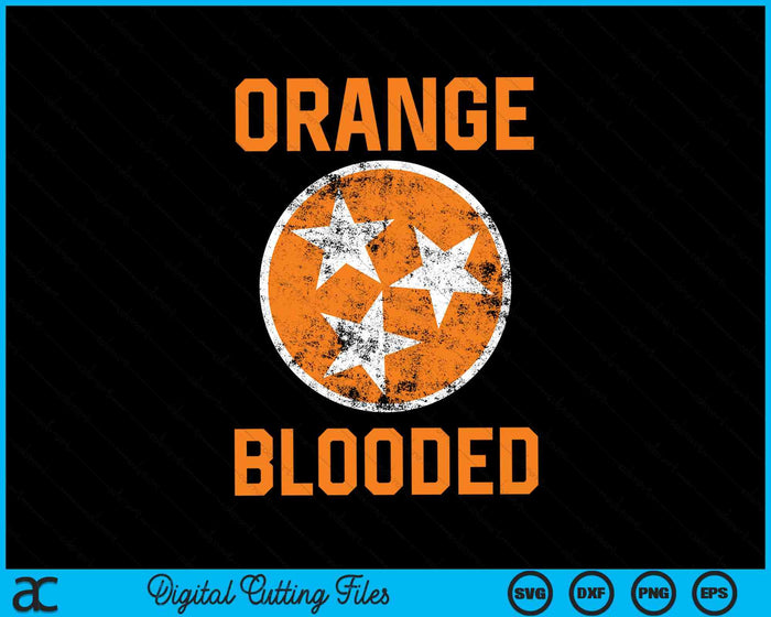 Tennessee Fan Orange Blooded Vol Sports Fan State Flag SVG PNG Archivos de corte digital