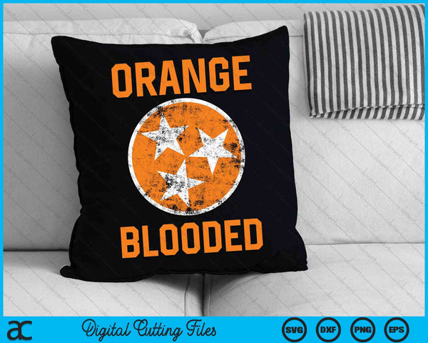 Tennessee Fan Orange Blooded Vol Sports Fan State Flag SVG PNG Archivos de corte digital