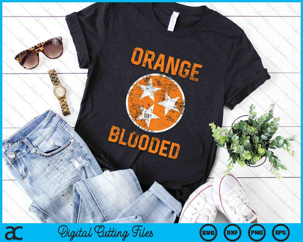Tennessee Fan Orange Blooded Vol Sports Fan TN Flag SVG PNG Digital Cutting Files - on a t-shirt
