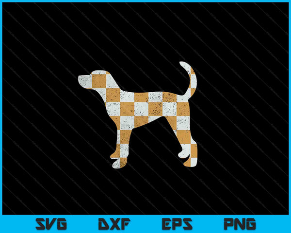 Tennessee Hound oranje witte Vintage hond Fan spel SVG PNG snijden afdrukbare bestanden