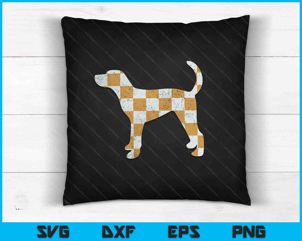 Tennessee Hound oranje witte Vintage hond Fan spel SVG PNG snijden afdrukbare bestanden