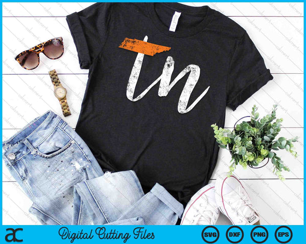 Tennessee State Flag Orange and White Home SVG PNG Digital Cutting Files - on a t-shirt